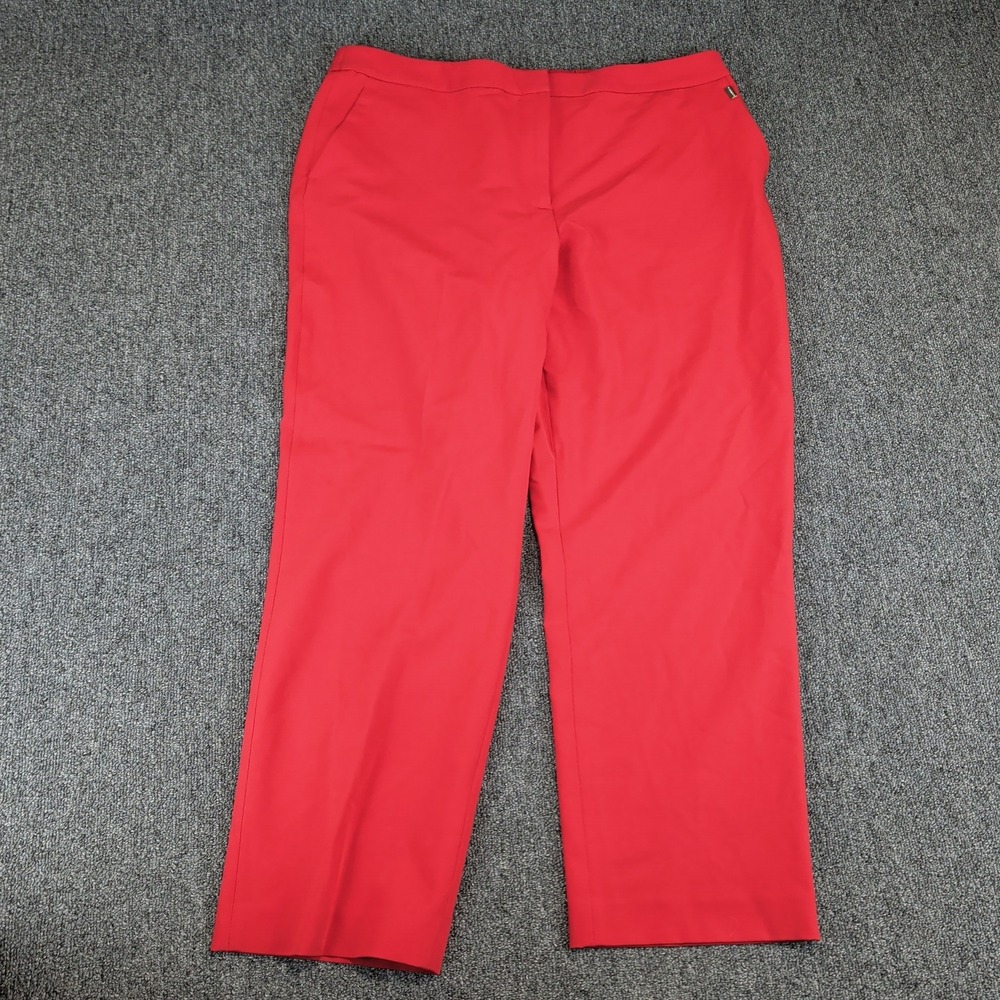 Tommy Hilfiger Womens Pants 16 Red Polyester Blend‎ Straight Leg Career Dressy